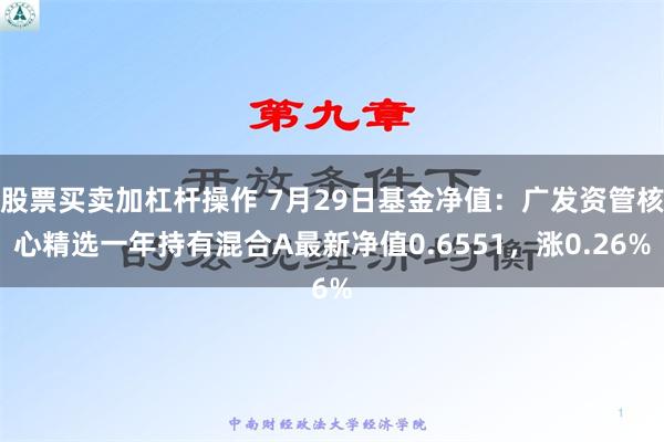 股票买卖加杠杆操作 7月29日基金净值：广发资管核心精选一年持有混合A最新净值0.6551，涨0.26%