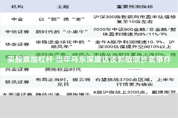 买股票加杠杆 当年马东深度访谈郭敬明抄袭事件