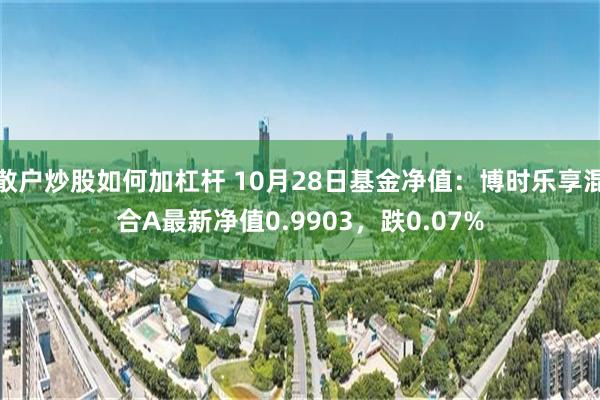 散户炒股如何加杠杆 10月28日基金净值：博时乐享混合A最新净值0.9903，跌0.07%